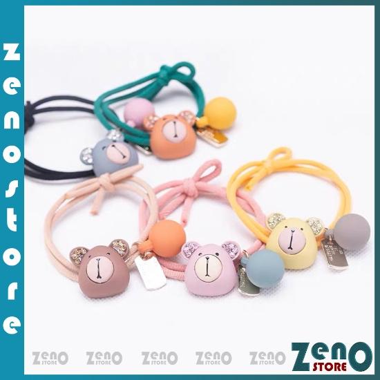 Set 5 dây buộc tóc Gấu cute, Dây Cột Tóc, Chun Buộc Tóc Nhiều Màu PT33