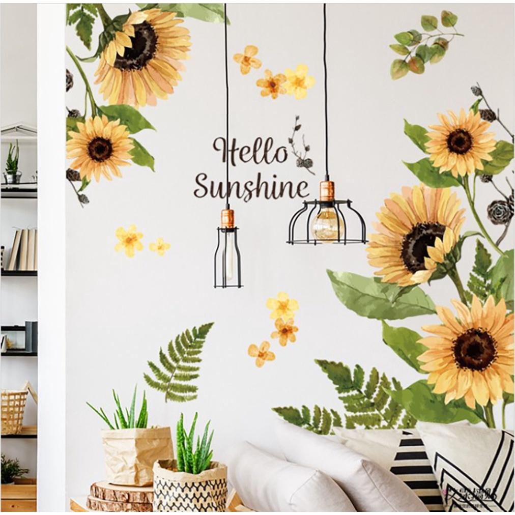 DECAL HOA HƯỚNG DƯƠNG VÀNG ĐÓN NẮNG