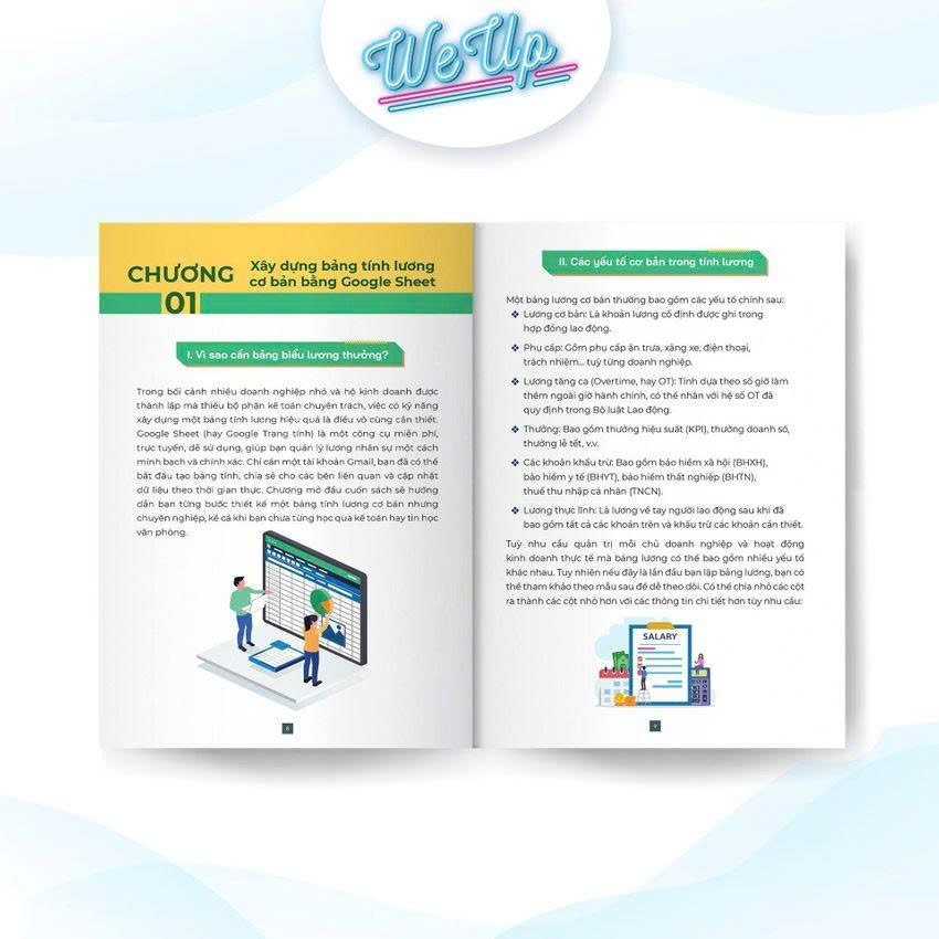 Sách - Bảng biểu mẫu tính lương thưởng, quản lý kho, báo cáo tài chính bằng GoogleSheet