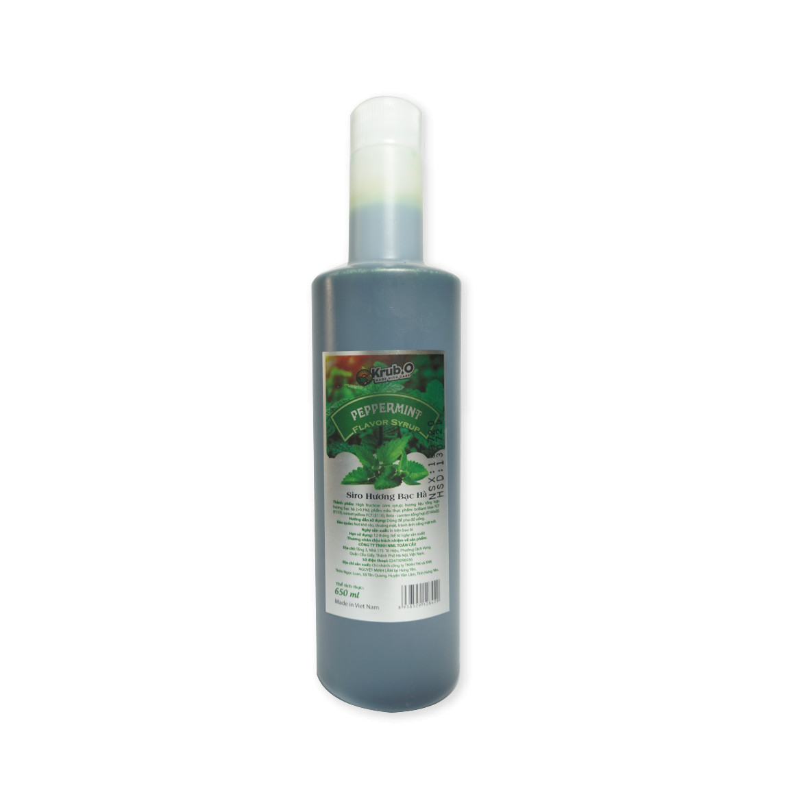 Siro Hương Bạc Hà Krub.O - Nguyên liệu pha chế - 650ml