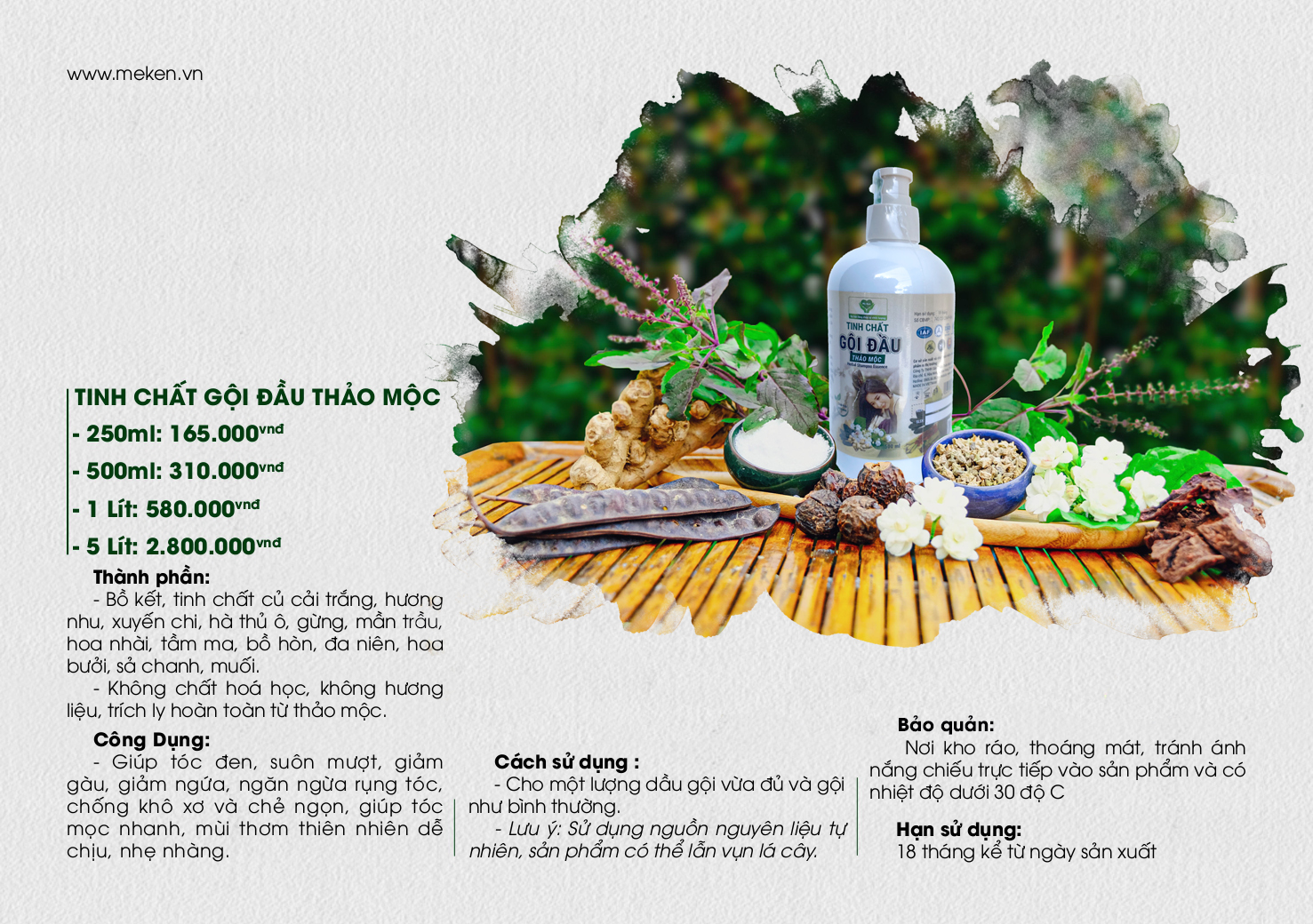 TINH CHẤT GỘI ĐẦU THẢO MỘC MẸ KEN-CHAI 500ML