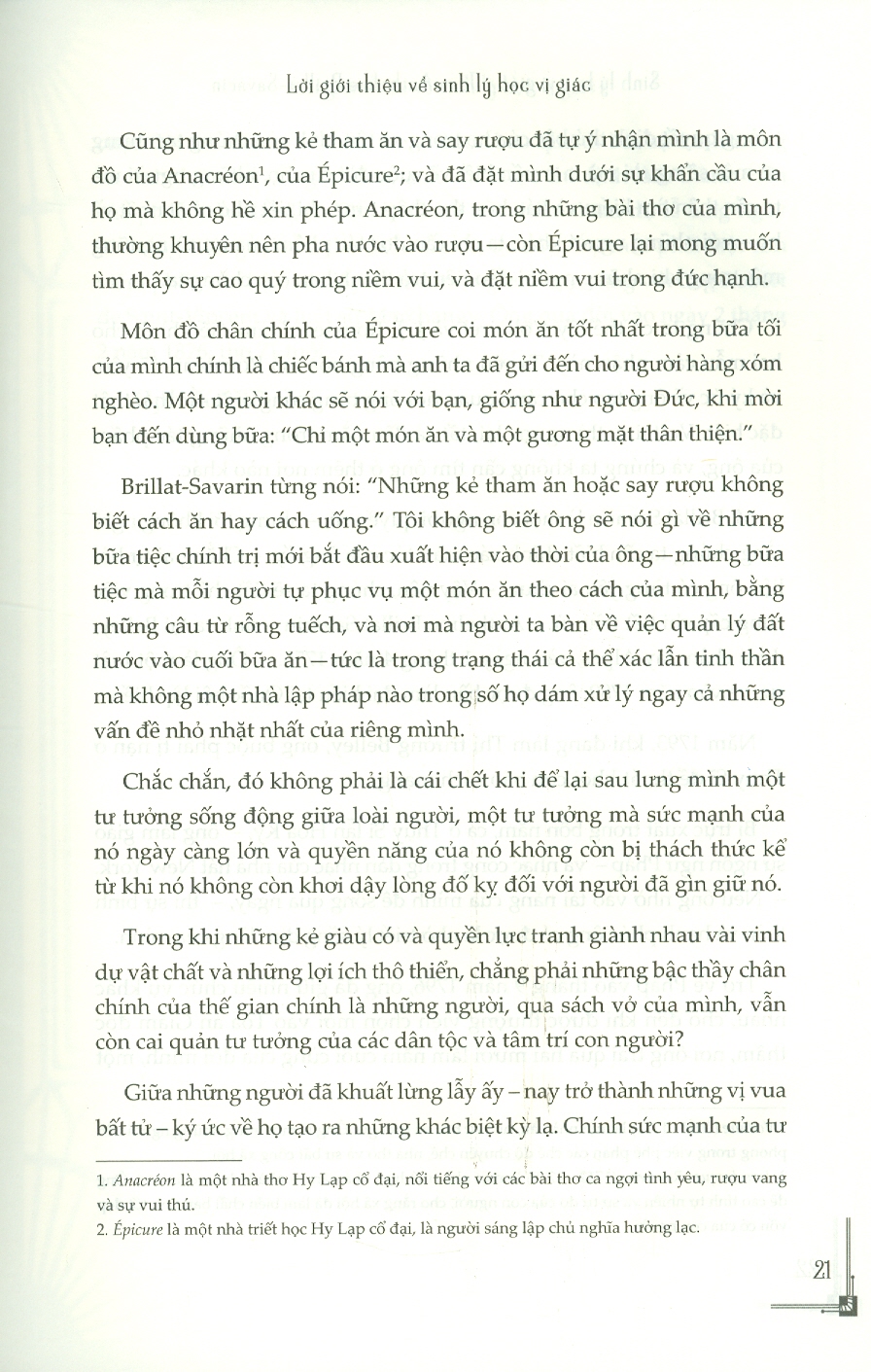 (Bìa cứng) SINH LÝ HỌC VỊ GIÁC - Tìm hiểu triết lý đằng sau nghệ thuật ẩm thực - Jean Anthelme Brillat-Savarin - Phương Ngô dịch – Book Hunter