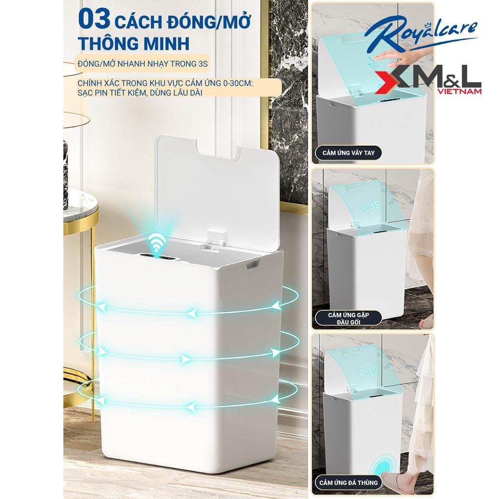 Thùng rác thông minh cảm ứng tự động Royal Care FH-2 phong cách Hàn Quốc - Xám