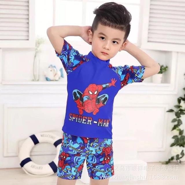 Đồ bơi bé trai spiderman xuất xịn kèm nón