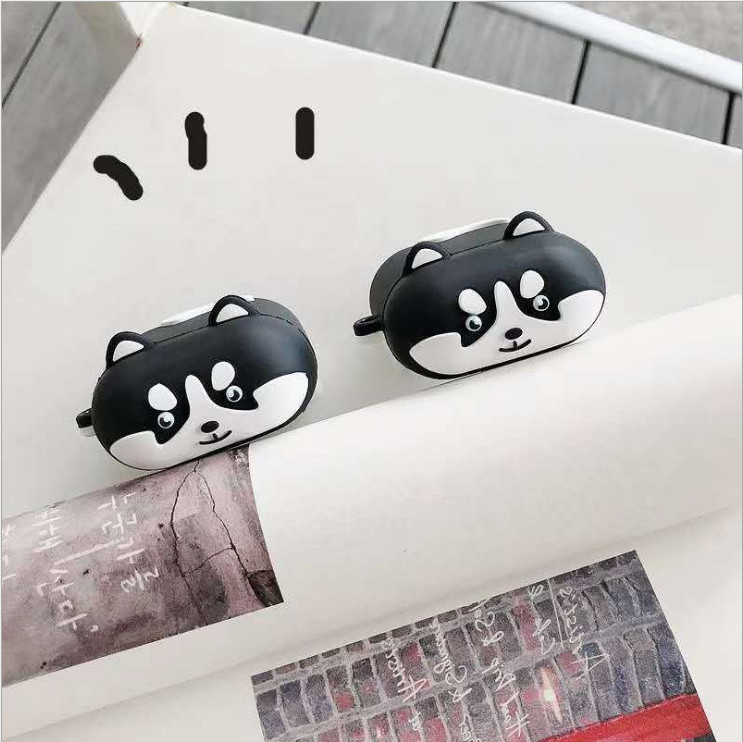 Ốp bảo vệ tai nghe husky đen dành cho case airpod 1/2/Pro chống va đập