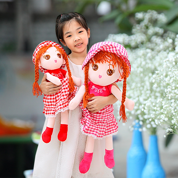 Gấu bông búp bê váy kẻ xinh xắn size 50cm Gấu Bông Sóc Nhí