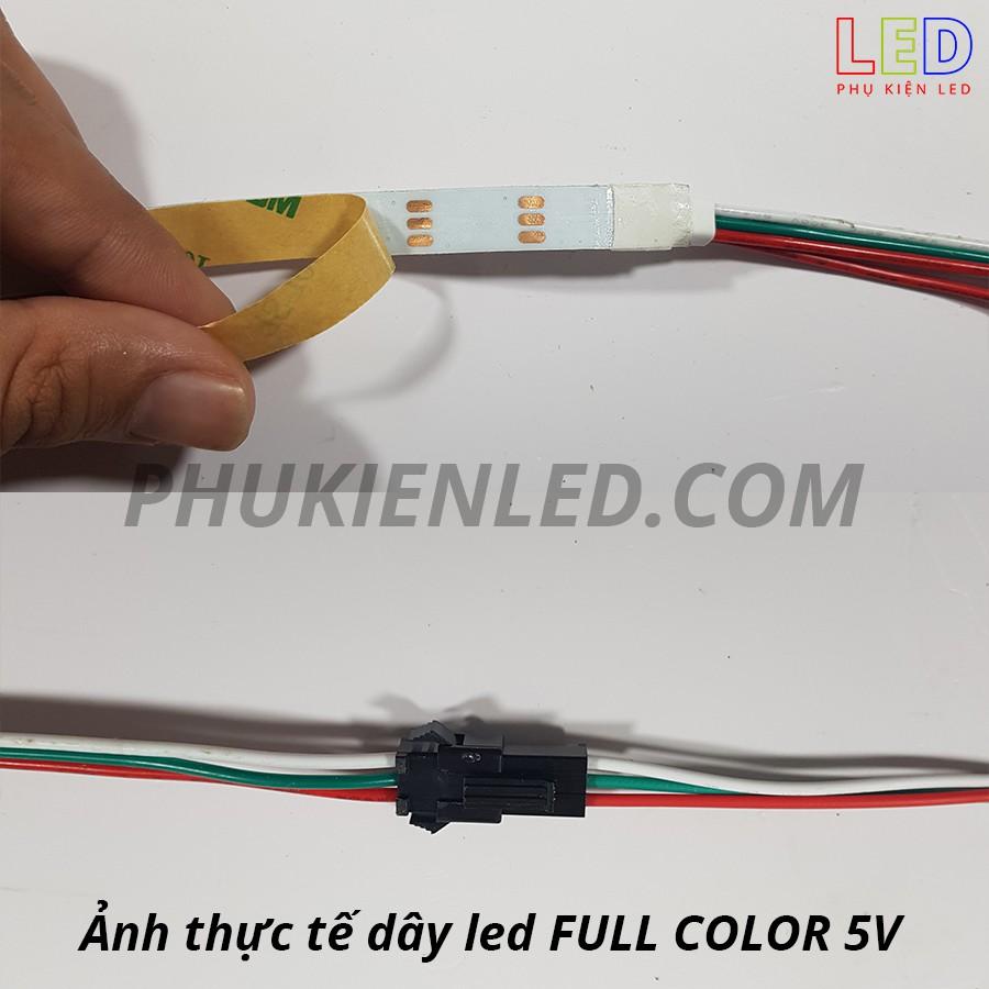 COMBO Led dây dán Full Color dùng cổng USB điện 5V có remote điều khiển từ xa - Hiệu ứng đẹp điều khiển từng bóng Led