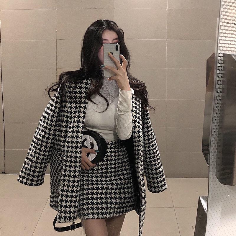 Set Áo Blazer + chân váy nữ phong cách hàn quốc mẫu mới đẹp mã RB01