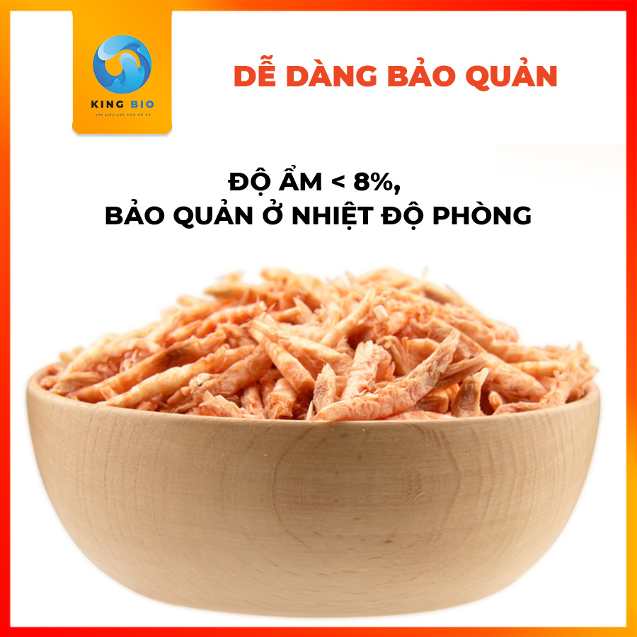Tôm đỏ sấy khô thức ăn dinh dưỡng đạm cao, hỗ trợ kích màu cho cá cảnh và rùa