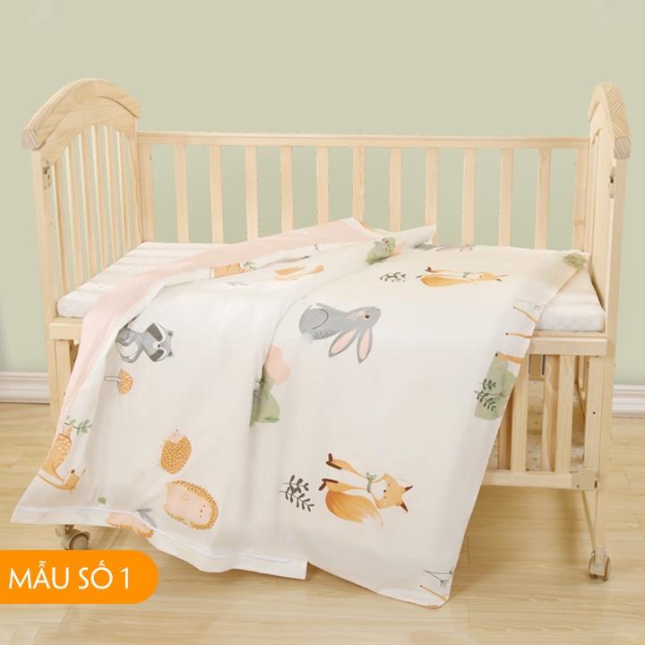 Bộ quây cũi 4 mặt có đệm và gối 3 màu lựa chọn.Quây cũi vải cotton mềm mại gồm 6 món HAPPY HOME