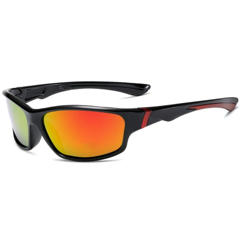 Kính râm phân cực nam giới lái kính kính UV Bảo vệ xe đạp kính râm kính râm kính râm Color: black red