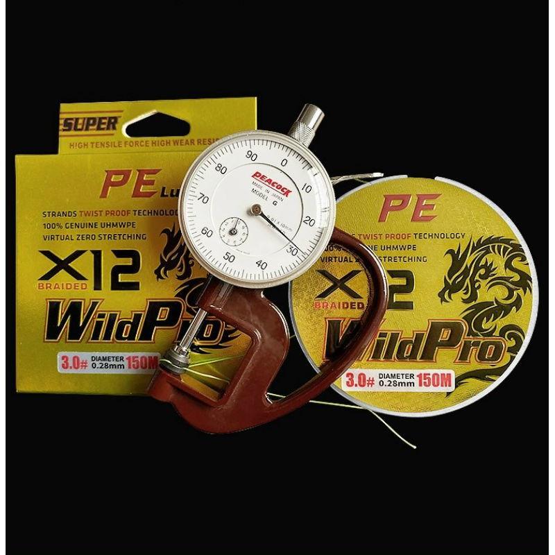 Dây dù câu cá X12 WildPro 150m siêu bền, tải cao phukiencaulure25 dây dù câu lure chất lượng cao