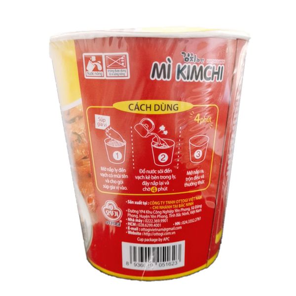 Combo 6 Mì ly Ottogi Kimchi 62gr