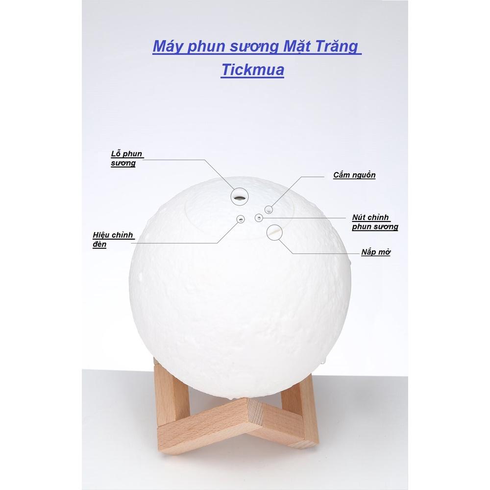 Đèn ngủ mặt trăng BENZ xông tinh dầu, phun sương tạo ẩm phòng ngủ có 3 chế độ màu sắc phiên bản PREMIUM fullbox tặng đế gỗ