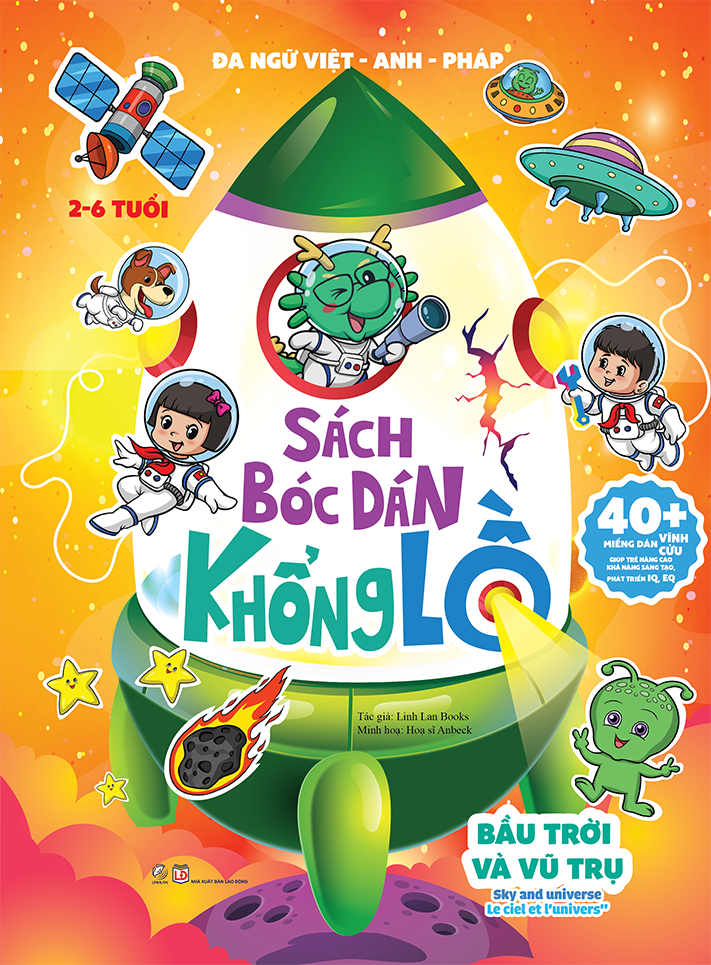 Bóc dán khổng lồ Combo 4 Tập - Đa ngữ Việt - Anh - Pháp - Giúp trẻ nâng cao khả năng sáng tạo, phát triển IQ, EQ