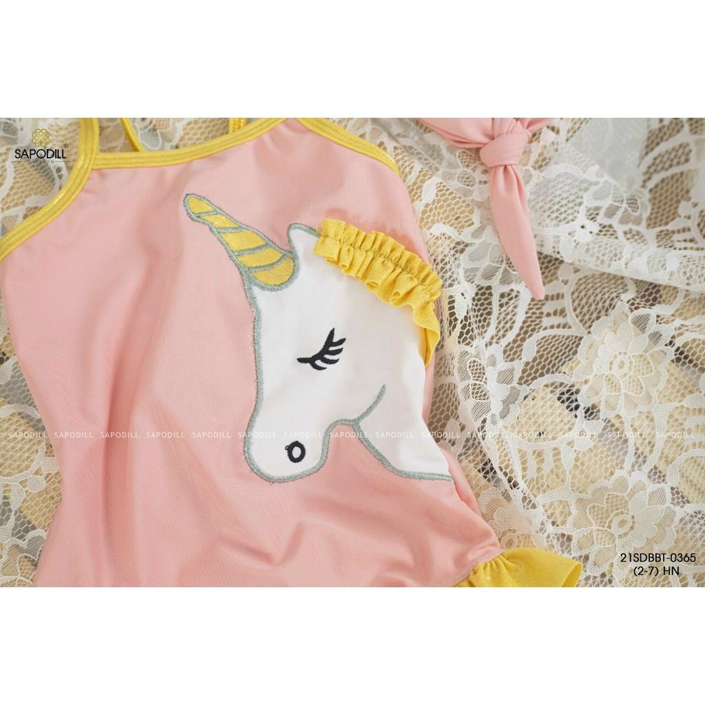 Bộ đồ bơi liền mảnh cho bé gái hình Pony phối turban dễ thương size 10-20kg hàng thiết kế cao cấp