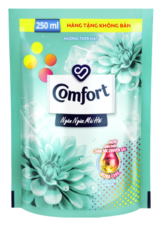 [Gift] Túi nước xả làm mềm vải Comfort ngăn ngừa mùi hôi - Hương tươi mát mới 250ml