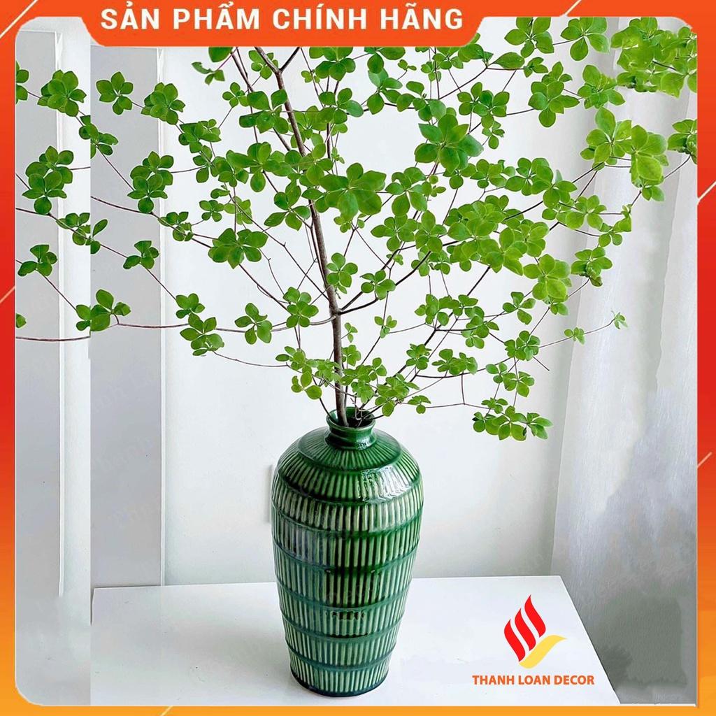 Lọ hoa gốm Bát Tràng cao cấp 33 cm - Bình hoa decor trang trí cỡ to - Men hỏa biến