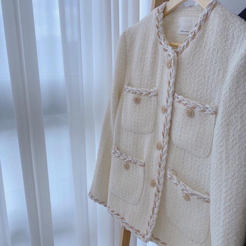 Áo Khoác Dạ 2 Lớp Viền Dây Thừng Hàng Thiết Kế Thương Hiệu Quynh Design