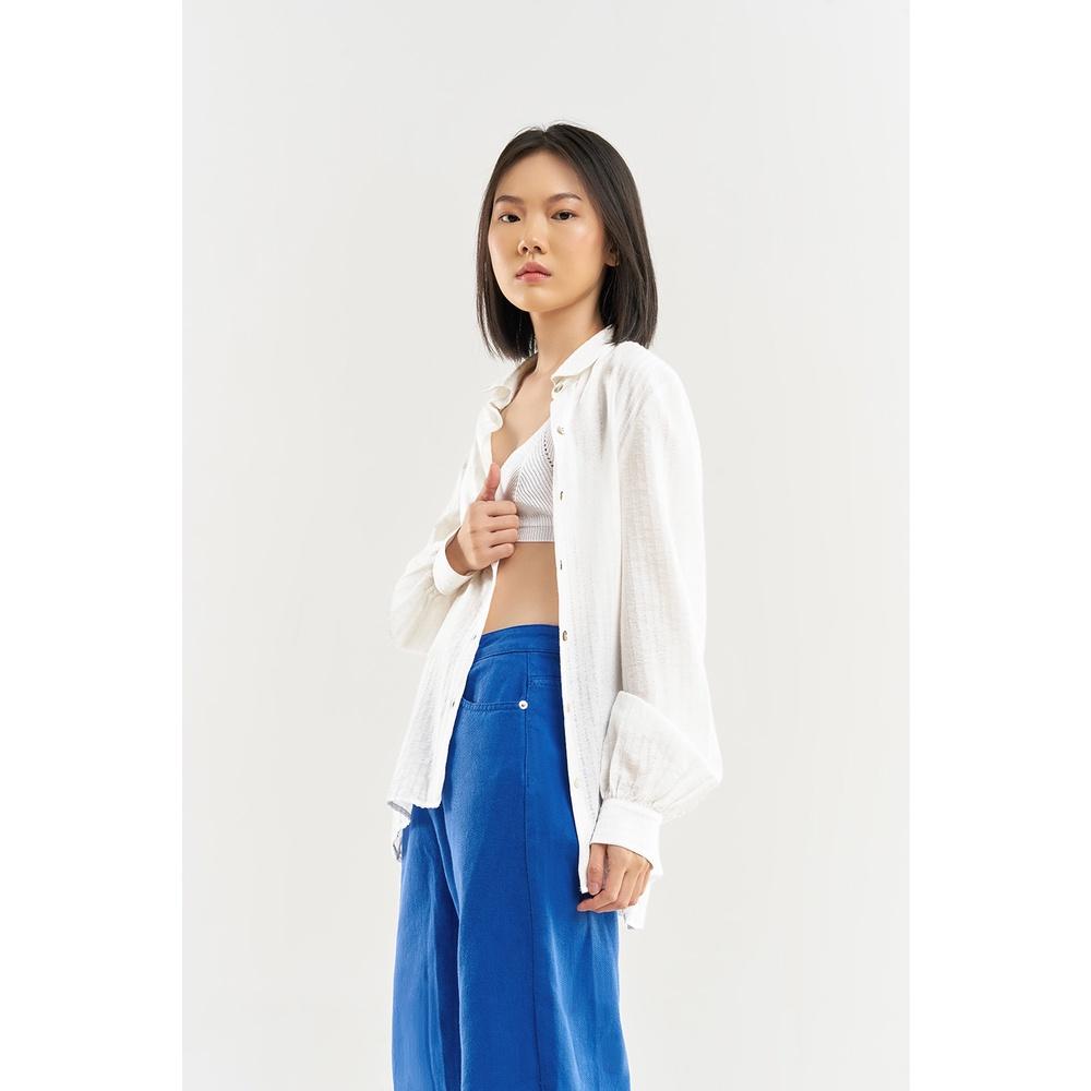 DOTTIE - Quần jeans dài ống rộng nữ xanh dương Q0282
