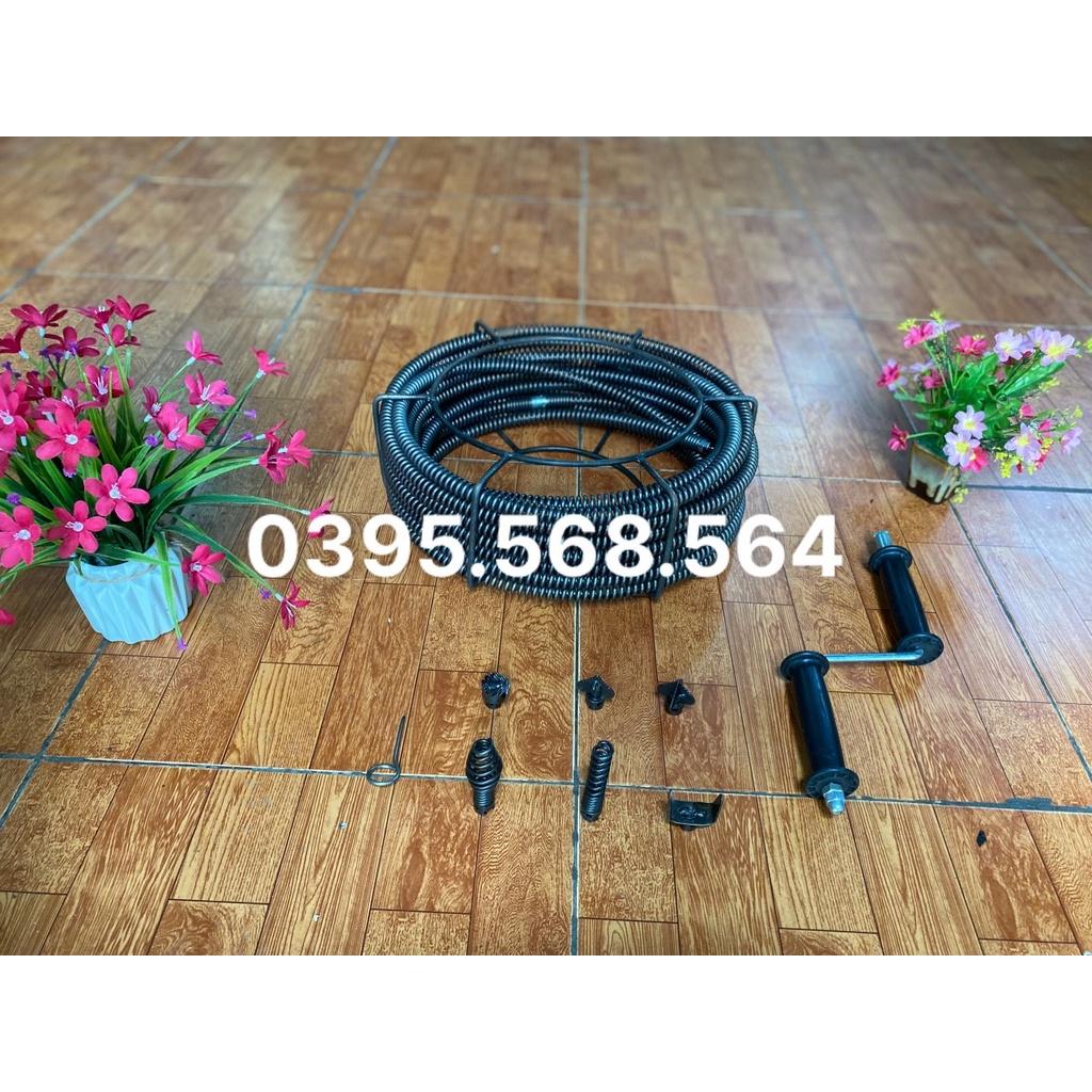 Siêu combo dây thông cống 21 M + 6 đầu thông + tay quay