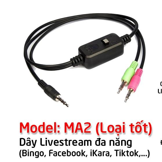 Dây Livestream 3 Màu XOX MA2 Kết Nối Soundcard Thu Âm Hát Live Với Điện Thoại Âm Thanh Siêu Hay - Hàng Chính Hãng