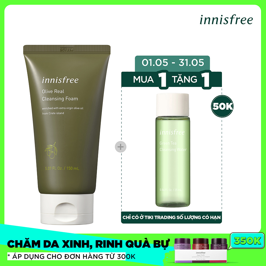 Sữa Rửa Mặt Dưỡng Ẩm Từ Olive Innisfree Olive Real Cleansing Foam 150ml - 131170248