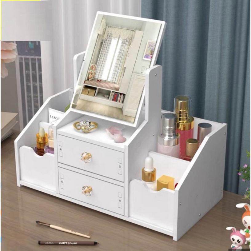 Kệ để đồ trang điểm 3 ngăn có gương