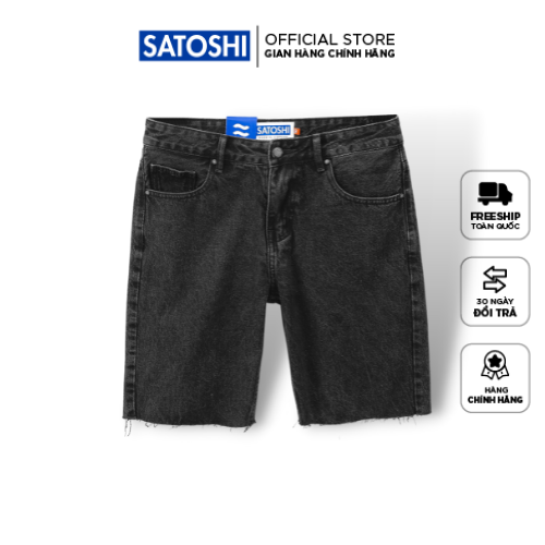 | Satoshi |Quần short jean SAQS49 Slimfit màu xám không lai