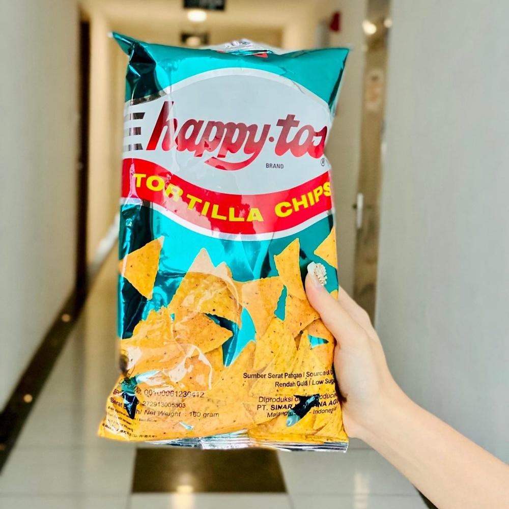 Snack Bắp Ăn Liền Happy Tos Bắp Vị Phomai Cheddar Gói 160g - Nhập Khẩu Indonesia