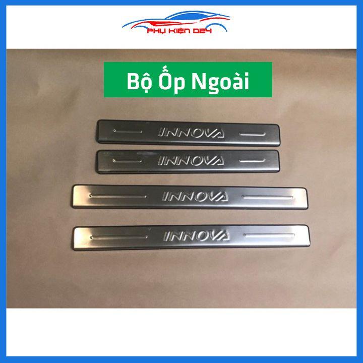 Bộ ốp bậc cửa trong ngoài Innova 2008-2009-2010-2011-2012-2013-2014-2015-2016 Inox chống trầy xe