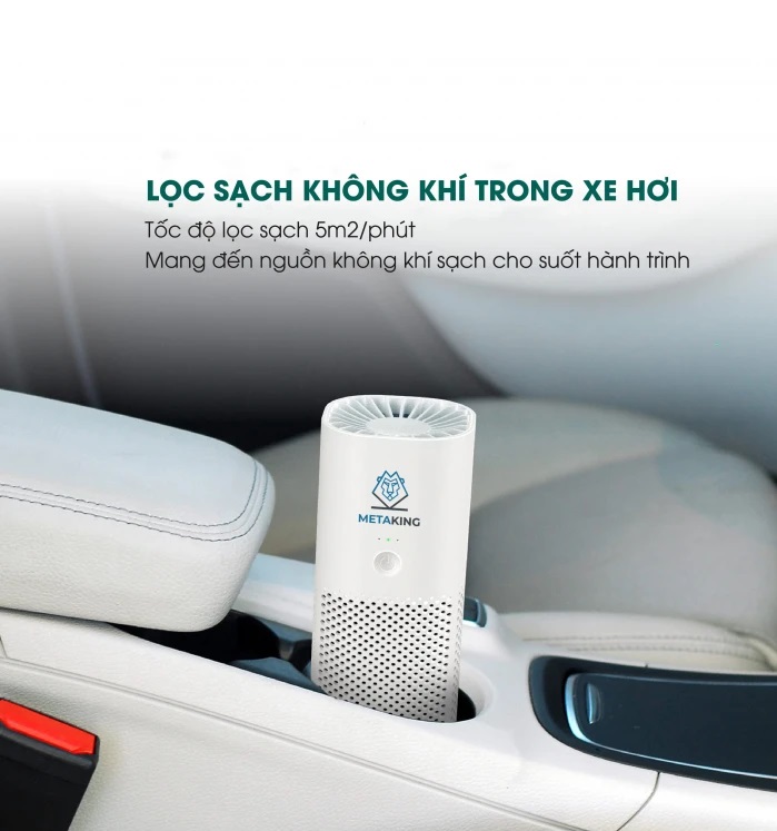 Máy lọc không khí ô tô di động Mini, Khử Mùi ô tô, Tạo Ion Âm