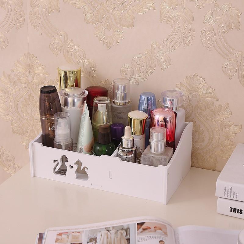 Kệ đựng mỹ phẩm 2 ngăn màu trắng tiện dụng