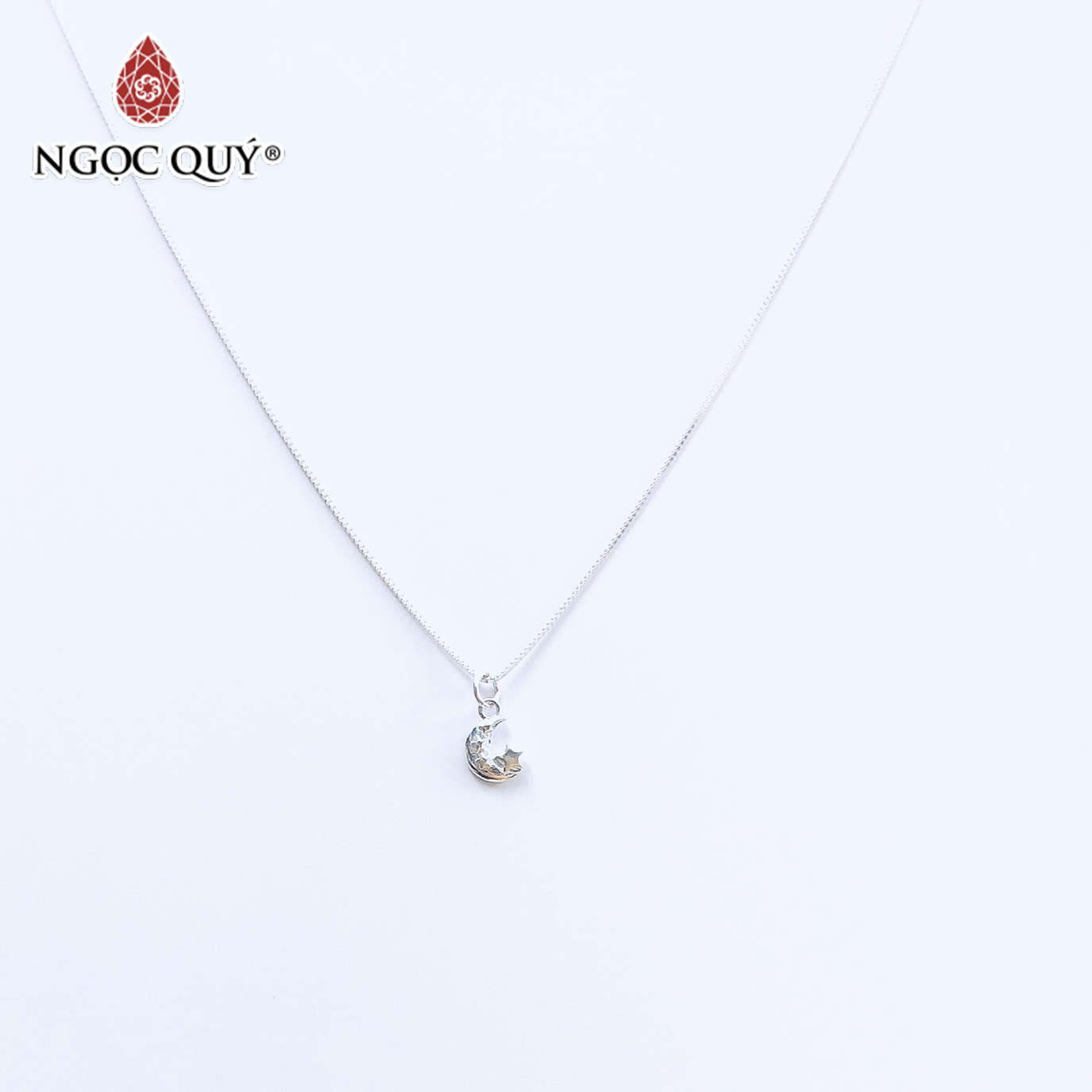 Dây chuyền bạc mặt trăng và sao - Ngọc Quý Gemstones