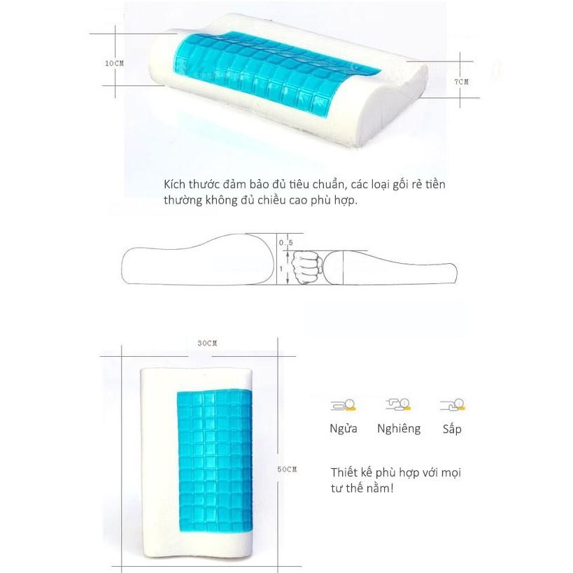 Gối Ngủ Định Hình Cao Su Non Gel Lạnh ZURI PILLOW - GDH02 Gối Cho Người Đau Cổ, Đau Vai Gáy, Chống Ngáy