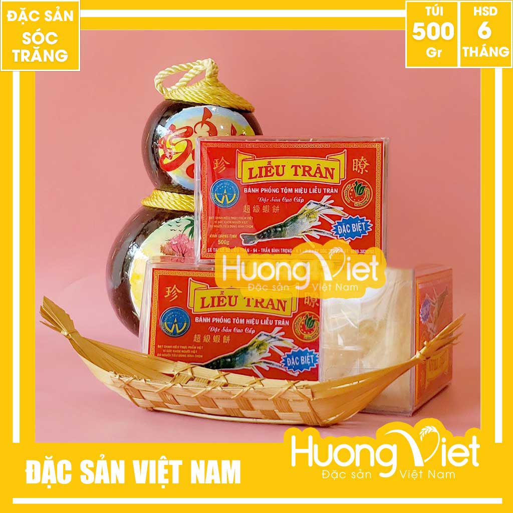 Đặc Sản Sóc Trăng - Bánh Phồng Tôm Liễu Trân Cao Cấp 500G, Bánh Phồng Tôm Sóc Trăng Đậm Đà Tôm