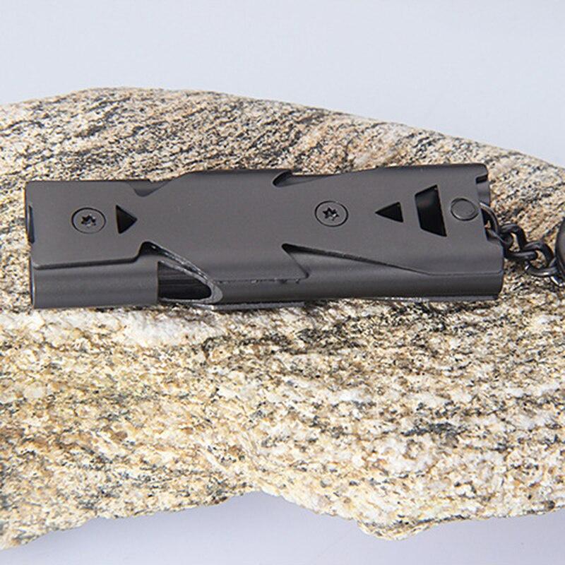 Outdoor Whistle EDC Survival Whistle High Decibel Double Pipe Whistle Stainless Steel Alloy Keychain For Camping Hiking Outdoor