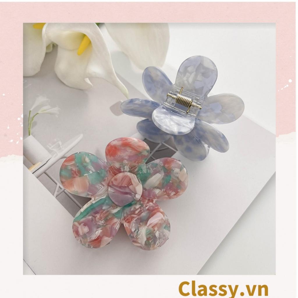 Kẹp càng cua, kẹp tóc Classy cỡ lớn hoa nhiều màu PK1611