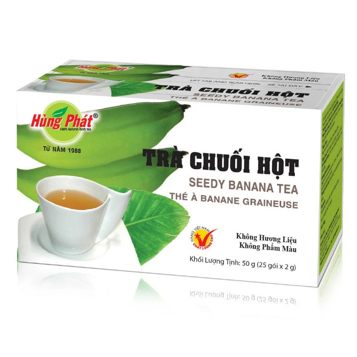 Trà Chuối Hột 25 Gói/Hộp - Seedy Banana Tea - Thương hiệu Hùng Phát