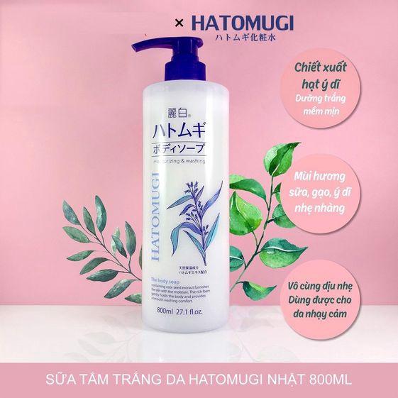 SỮA TẮM DƯỠNG ẨM VÀ LÀM SÁNG DA 800ML HATOMUGI