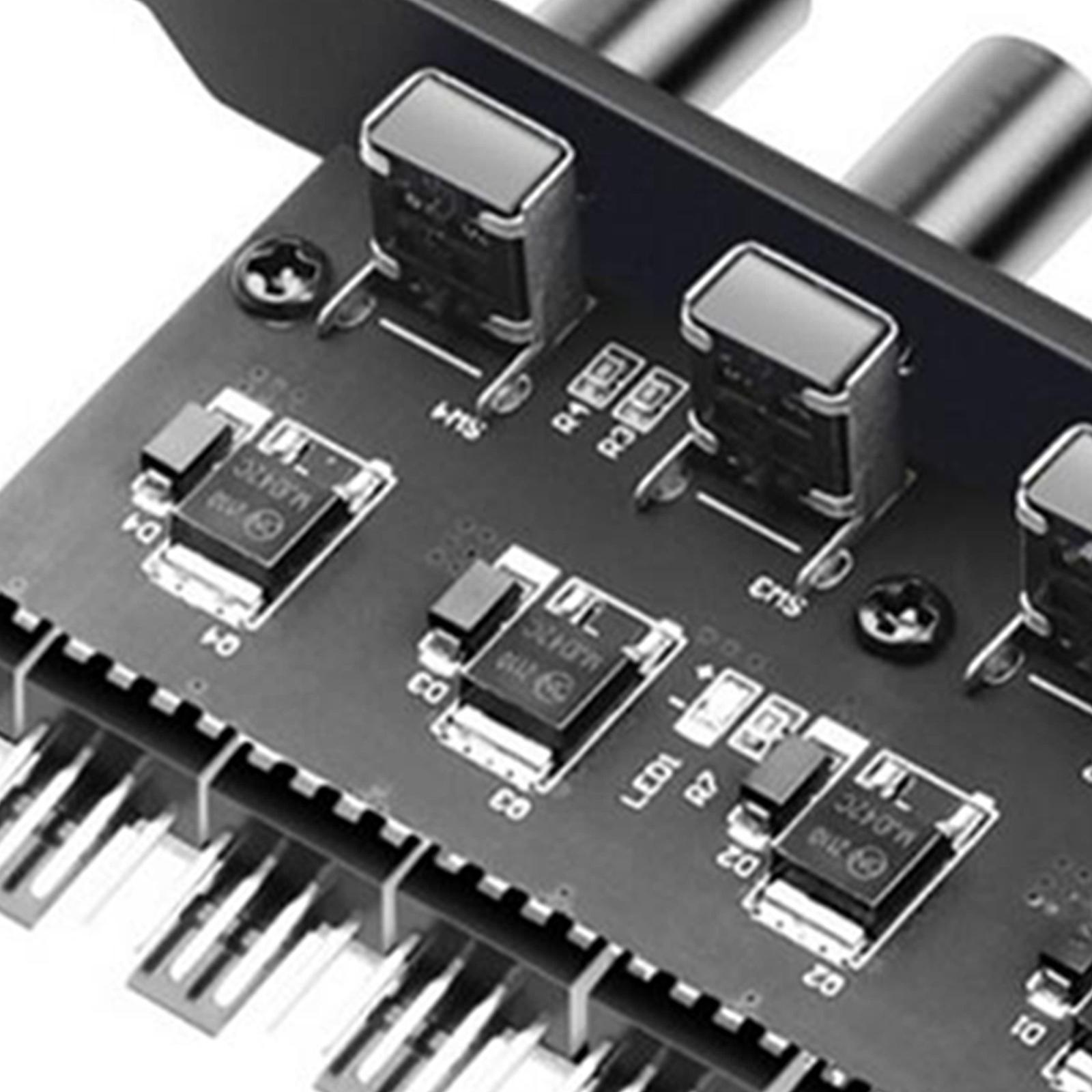 8 Way PC Case Cooling Fan Hub PC Fan Hub for PC Case Chassis Computer Adapter Regulator Splitter