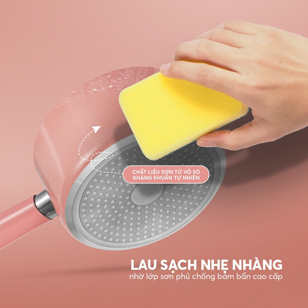 Bộ nồi chảo chống dính 16cm Elmich baby EL-1169AP, Hàng chính hãng, Dùng được nhiều loại bếp - JoyMall