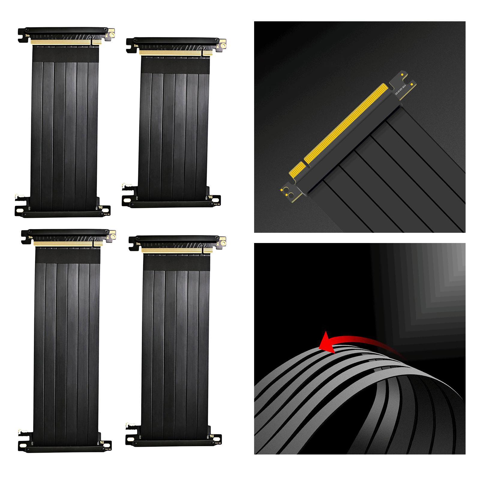 90 Degree Full 3.0 PCIE X16 Riser Cable PCIE Extender for GPU Vertical 20cm