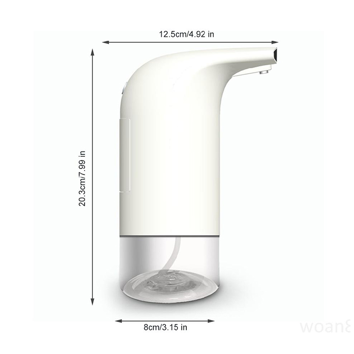Máy rửa tay tạo bọt xà phòng cảm ứng tự động không tiếp xúc, dùng pin công suất 3.7V/1.5W, bình chứa 300ml
