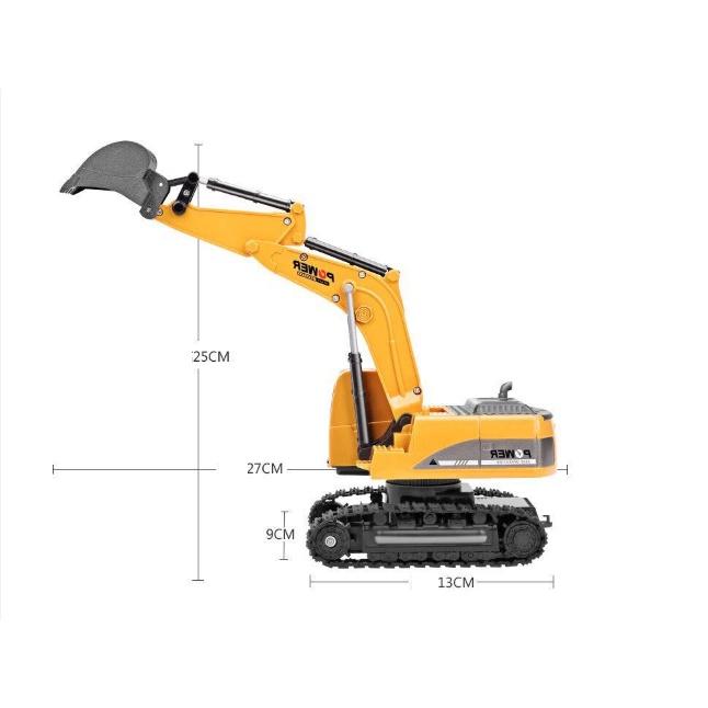 Máy Xúc Điều Khiển Từ Xa , Pin Sạc, 5 Chức Năng, Di Chuyển 4 Chiều, Bánh Di Chuyển Xích (Hàng Chất Lượng)