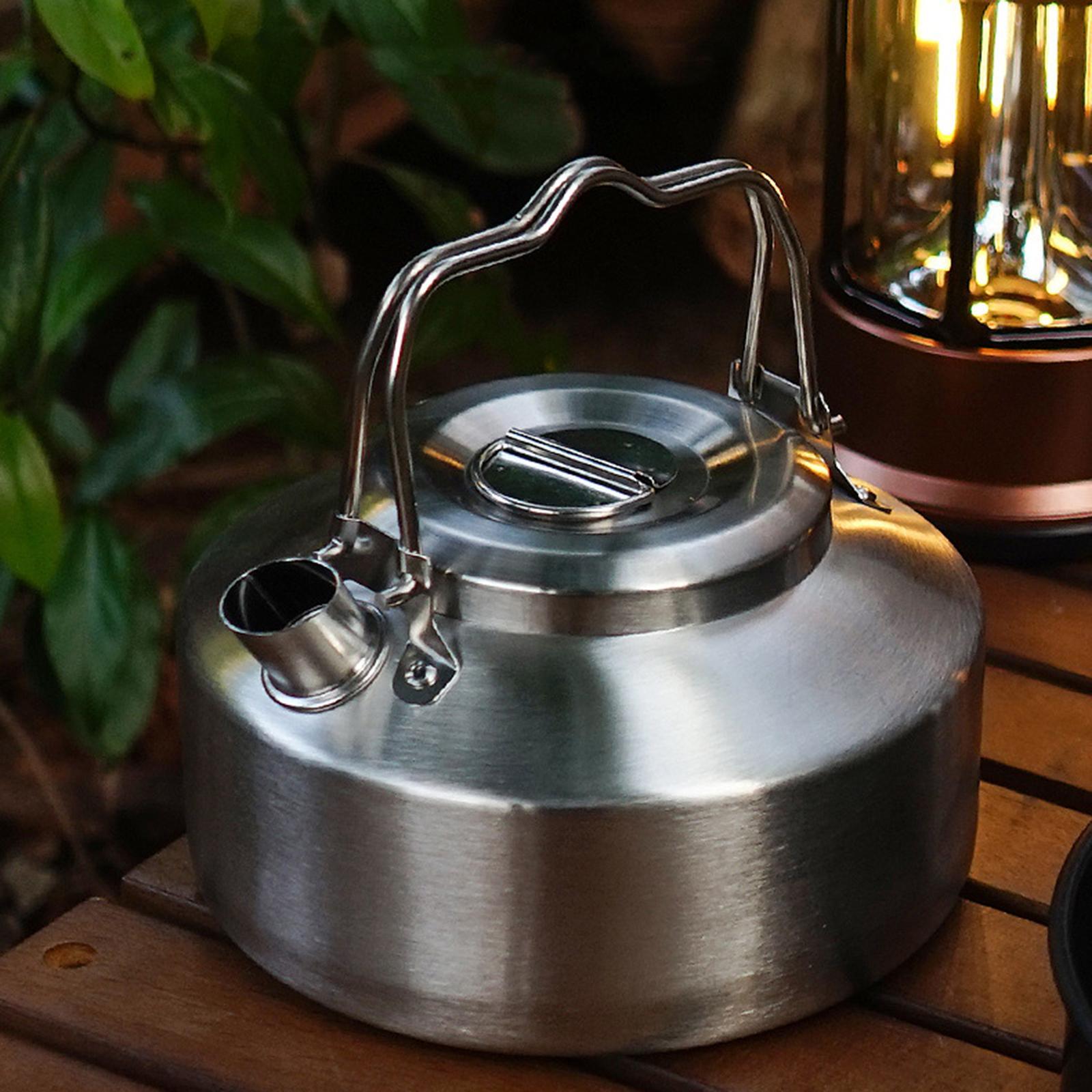 Camping Water Kettle Tea Kettle Small Double Handle for Boiling Water Portable Camp Tea Coffee Pot Water Boiler for Fishing Kitchen Barbecue