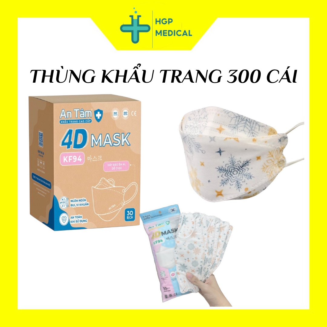 Sỉ 300 cái khẩu trang KF94 4D An Tâm, giá tận xưởng, nhiều màu, mix thùng, ship nhanh