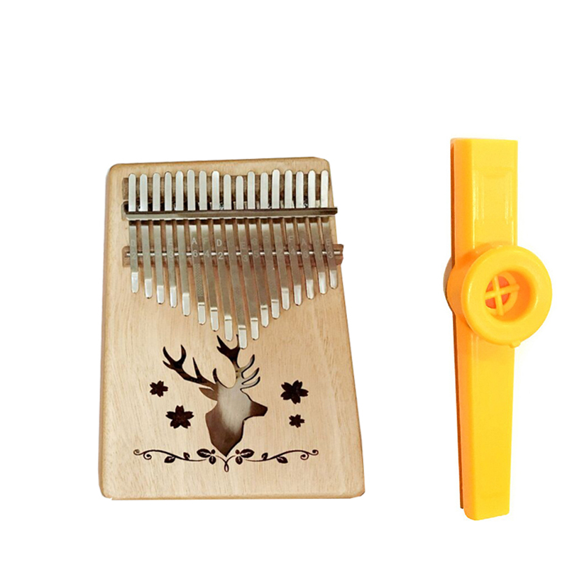 Đàn Kalimba 17 Phím Gỗ Mahogany Tuần Lộc Tặng Kèn Kazoo