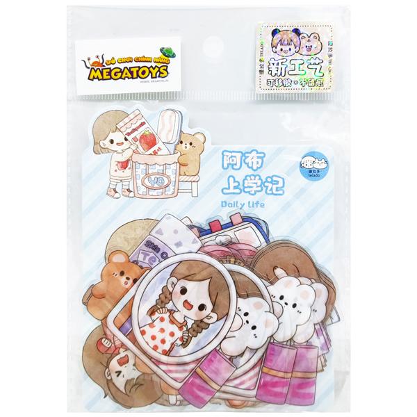 Bộ 27 Sticker Nhật Kí Cô Bé Abu Và Những Người Bạn - Telado MSTZ-22/0-3 - Mẫu 2