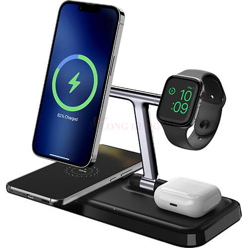 Đế sạc không dây HyperJuice 4-in-1 Wireless Charger With Mag HJ499QM - Hàng chính hãng